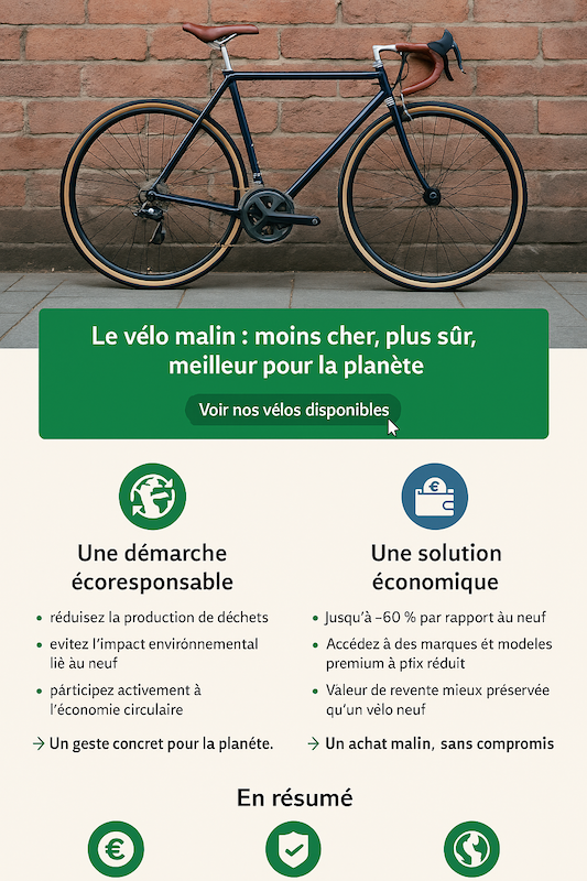 Le vélo reconditionné le vélo malin