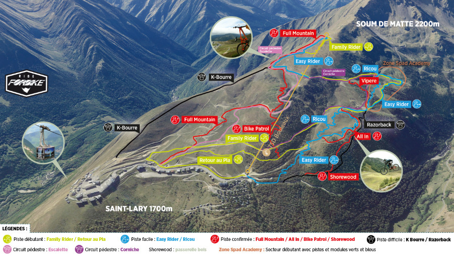 bike park saint- lary plan des pistes mtb trail map